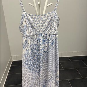 Altar'd State Blue and White Sleeveless Sundress